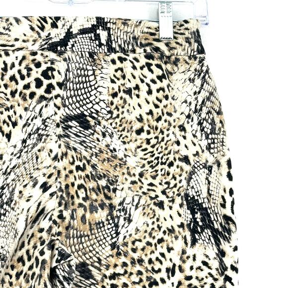 Chico's Pants Women Size 8 Multicolor Slim Fit Stretch Leopard Print 60 Rayon - Picture 8 of 14